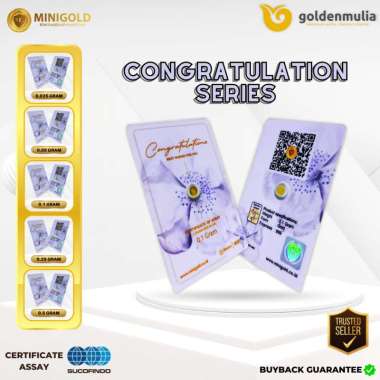 Golden Mulia MINI GOLD Gift Series Congratulation 0.025 gr 0.05 gr 0.1 gr 0.025 gram