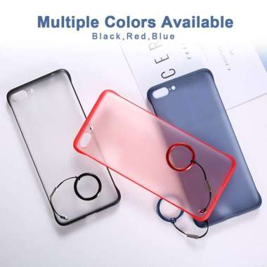 Iphone 7 Plus / 8 Plus Case Frameless Transparant Stand Ring Casing - Apple iPhone 7 Plus hitam