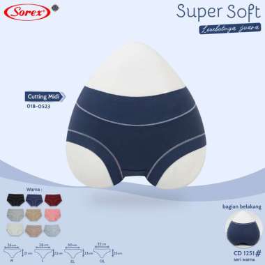 SOREX CD CELANA DALAM WANITA 1251 BASIC SEMI BOXER BAHAN SUPER SOFT KATUN L