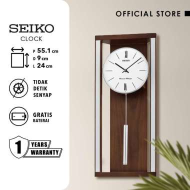 Jam Dinding Seiko Clock QXH068B 24cm Analog Walnut Color Pendulum Ori