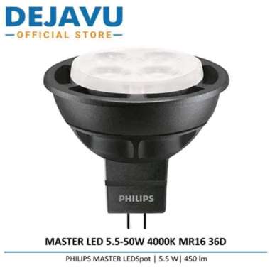 Lampu PHILIPS LEDSpot MASTER LED 5.5-50W MR16 36D (4000K, 3000K, 2700K) 2700K