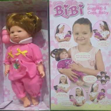mainan boneka BIBI GIGGLES ekspresi / boneka bayi bahan full karet / boneka menangis dan mama papa