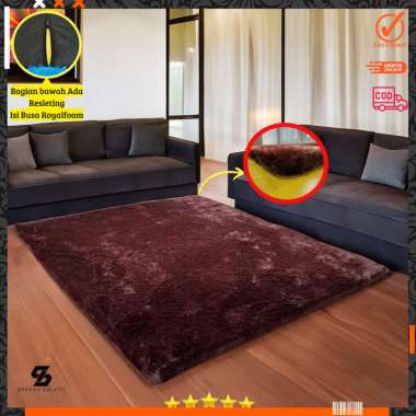 Karpet Bulu Rasfur 200x150x2.5cm / Karpet Bulu Empuk ISI BUSA SUPER YELLOW / Kasur Lantai / surpet j