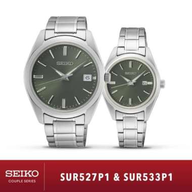 Jam Tangan Seiko Couple Dress Watch SUR533P1 x SUR527P1 Sapphire Olive