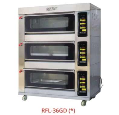 Getra RFL-36GD Gas Baking Oven / Oven Gas Pemanggang Roti Kaca Display - Oven 3 Deck 6 Loyang - Oven