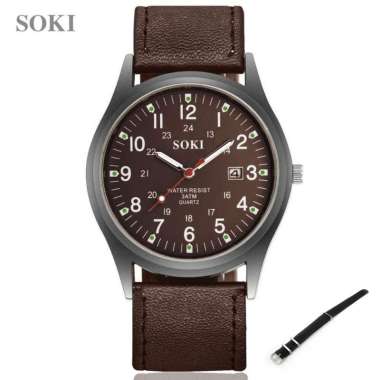 SOKI NOMADEN 2 Jam Tangan Pria arloji pria sporty men's watch - FREE BOX BROWN NYLON