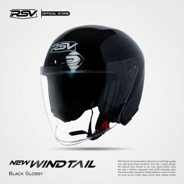 HELM RSV NEW WINDTAIL BLACK GLOSSY SINGLE VISOR XL