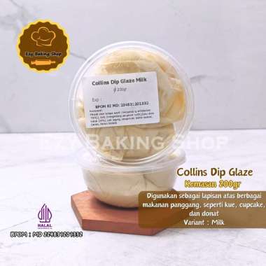Collins Dip Glaze 200gr REPACK Topping Dipping Glaze Donat Aneka Rasa Milk