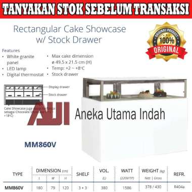 Gea MM860V White Marble Drawer Style Cake Showcase / Showcase Kue Laci - Pemajang Kue & Coklat - Put