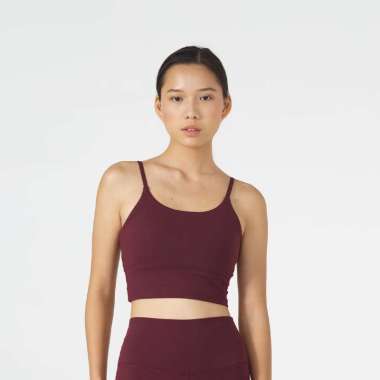 miniletics Tank Top Olahraga Wanita Feel Free Basic Crop Tank, A/B bra cup S Maroon