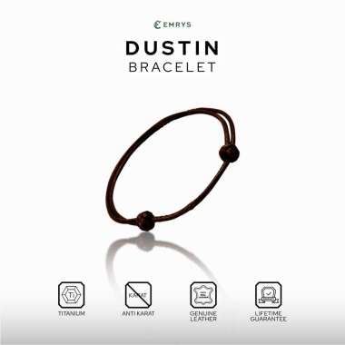 Emrys DUSTIN BROWN Simple Bracelet Gelang Couple pria wanita termurah SINGLE DARK BROWN
