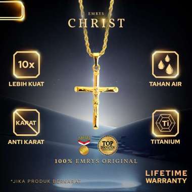 Kalung Titanium Pria/Wanita Christ Silver