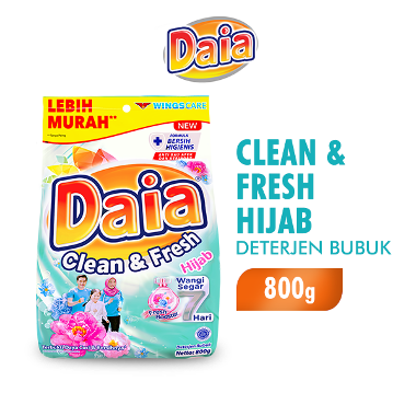 Promo Harga Daia Deterjen Bubuk Clean & Fresh Hijab 850 gr - Blibli