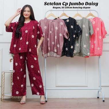 SETELAN CP JUMBO MONSTERA/SET WANITA KEKINIAN/CELANA PANJANG WANITA JUMBO/BAJU WANITA BUSUI