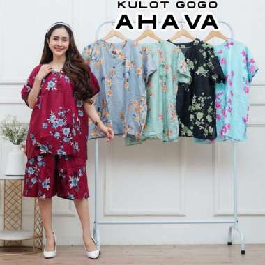 SETELAN KULOT JUMBO MAWAR SOFT/SET WANITA KEKINIAN TERBARU/CELANA KULOT JUMBO WANITA