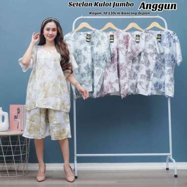 SETELAN KULOT JUMBO RUMPUT/SET WANITA JUMBO/CELANA PENDEK JUMBO KEKINIAN/SET WANITA TERBARU