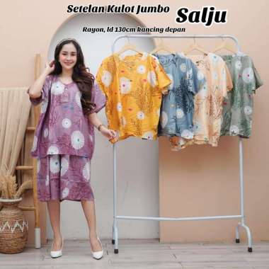 SETELAN KULOT JUMBO GABINA/SET WANITA JUMBO TERBARU/CELANA PENDEK KEKINIAN/BAJU WANITA BUSUI