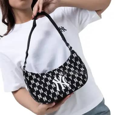 Jual Mlb New York Yankees Monogram Rainbow Hobo Bag Black Di