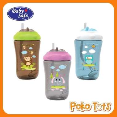 Baby Safe Straw Cup Bottle With Weighted Straw 300ml Botol Sedotan Pemberat 360 Derajat Blue