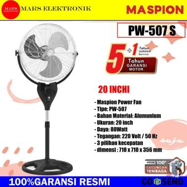 KIPAS ANGIN MASPION STAND PW-507S / 20 INCHI / POWER FAN PW 507 S / PW507S / READY