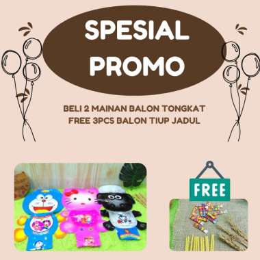 [BELI 2 GRATIS 3PCS BALON TIUP JADUL]B-TONGKAT BALON TIUP BALON ULANG TAHUN PANJANG TONGKAT RATTLE K