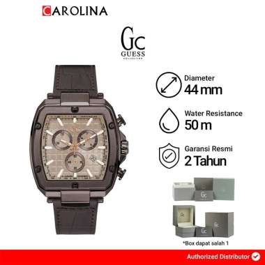 Jam Tangan GC Y83008G1MF Pria Brown Dial Brown Leather Strap