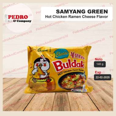 SamYang Mie keju buldak 140 gram - ssamyang green mi instant keju