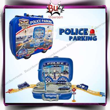 Police Parking Diy Suitcase Play Set Mainan Anak Mobil Polisi