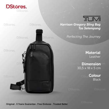 TUMI Harrison Gregory Sling Bag - Tas Selempang - Leather Black Black
