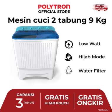 POLYTRON Mesin Cuci 2 Tabung 9 Kg Primadona Giant PWM 9072B