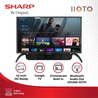 SHARP 2T-C42EG1i-SB Full-HD Google TV LED with Soundbar [42 inch]