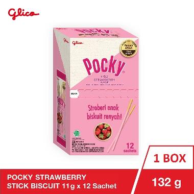 Pocky Strawberry Stick Biscuit [11 g/ 12 Sachet/ Box]