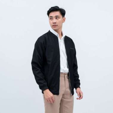 Houseofcuff Jaket Bomber Polos Windbreaker Hitam XXL
