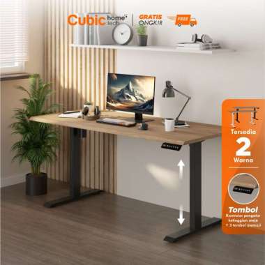 Cubic Meja Kerja Elektrik / Adjustable Desk / YAGI AD 4 AD 41 Wahana Teak White