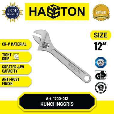 Hasston Kunci Baco Satin / Kunci Inggris / Adjustable Wrench (1700) 12 inch