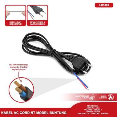 KABEL ANGKA 8/KABEL BUNTUNG/KABEL POWER CPU LISTRIK 1.8M/1,5M/PRINTER/LAPTOP/ PSY TO MONITOR KABEL B