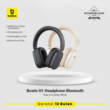 Baseus Bowie H1 Headphone ANC ENC Bluetooth 70H Battery Life BT 5.2 Rice White