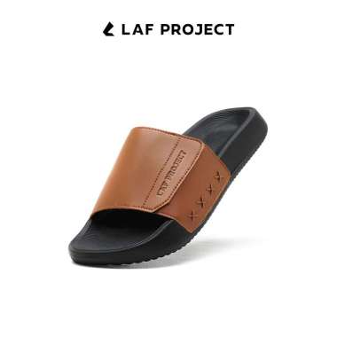 Sandal Slide Slop Pria Hitam Keren Anti Licin Slip on Sendal Slide Ringan Selop Monoch Black LAF Pro