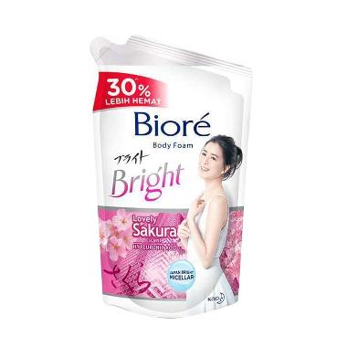 Promo Harga Biore Body Foam Bright Lovely Sakura Scent 800 ml - Blibli