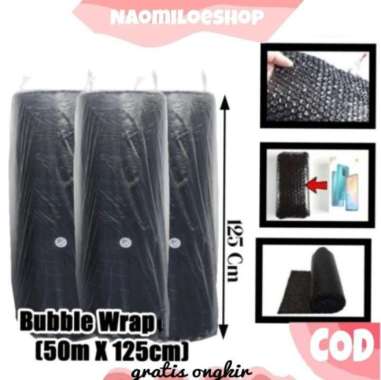 BUBBLE WRAP 2,4 KG, UKURAN 125CM x 50M BUBBLE WRAP HITAM MURAH