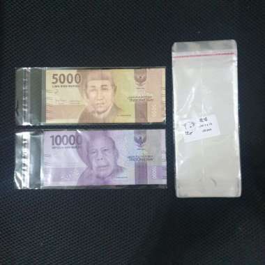 Plastik Uang 7 X 15 Cm Plastic Opp Money Buket Bouquet Bucket Isi 100