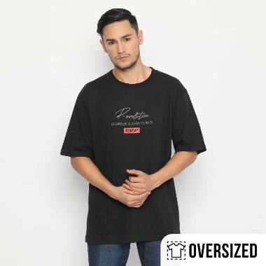RBJ T-Shirt Cotton Oversized Pria 2079230121 Jet Black S