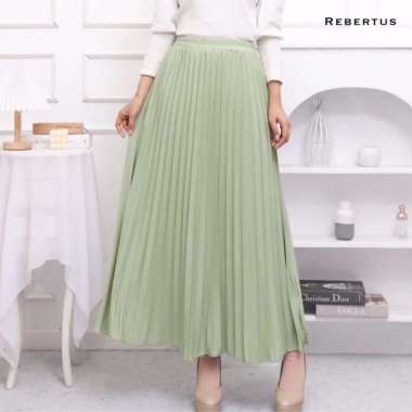 Rebertus Safriena Rok Wanita Plisket Panjang mint