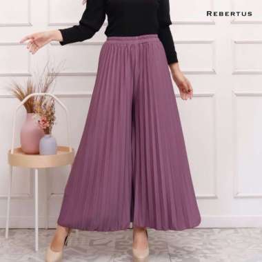 Celana Kulot Plisket Wanita Rebertus Thabita lilac