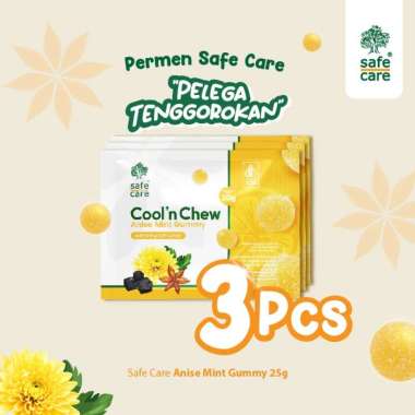 Paket Beli 3 Pcs Safe Care Anise Mint Gummy - Permen Jelly