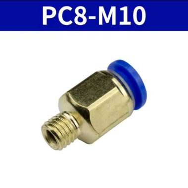 PC 8-M10 Pneumatic Fitting 8mm Ke Drat Luar M10 Atau 10mm PC 8-M10 x1.25