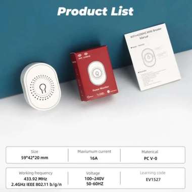 Tuya Wifi + RF 433 Mhz Mini Smart Switch Wifi 2Way On-Off Breaker TMW402-16A-W IOS Android RF433