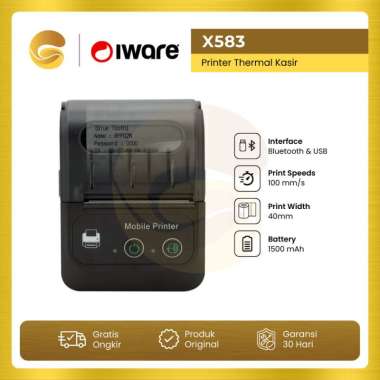 IWARE Printer Kasir Bluetooth X583 Mobile X-583 Mini Thermal 58MM