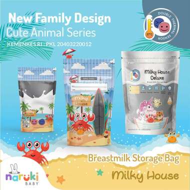Milky House Kantong Asi Breastmilk Storage 120mL isi 30 pcs KEMENKES Blue Crab