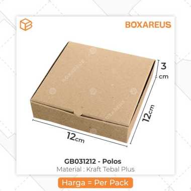 Box Dus Kotak Kemasan, Packaging Masker, Gift Cookies Kue | GB031212 Brown Polos